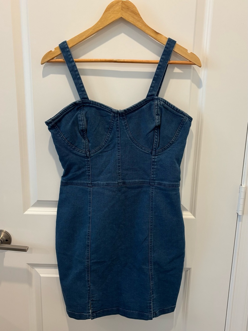 7th & Hudson | Blue Denim Bodycon Bustier Mini Dress Size L